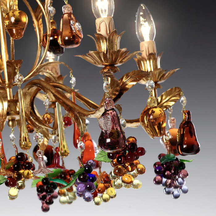 Jewel Orchard Collection - Glass Fruit Chandeliers in Warm Jewel Tones